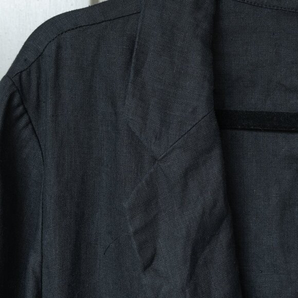 Quince Linen Blazer Jacket Black Scandi Girl Minimal Goth One Button Coat - Picture 12 of 13